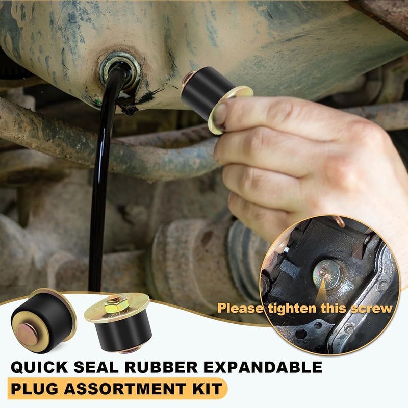Siptenk 1-1/2" Freeze Rubber Expansion Plug 5 pcs, Automotive Rubber Expandable Freeze Plugs For Engine - Image 3
